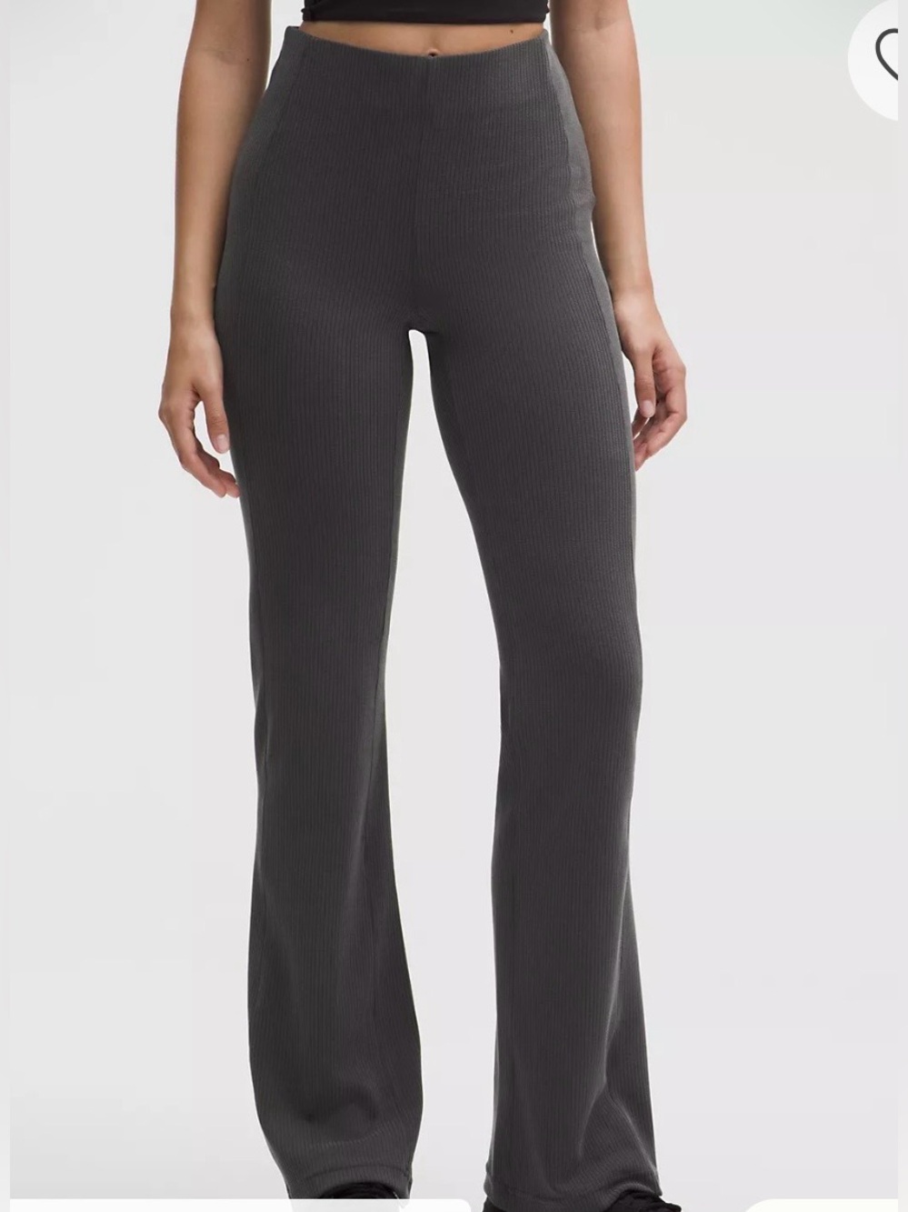 “Lululemon Ribbed Softstreme Flared Pant Black NWT Wide Leg Lounge Yoga”